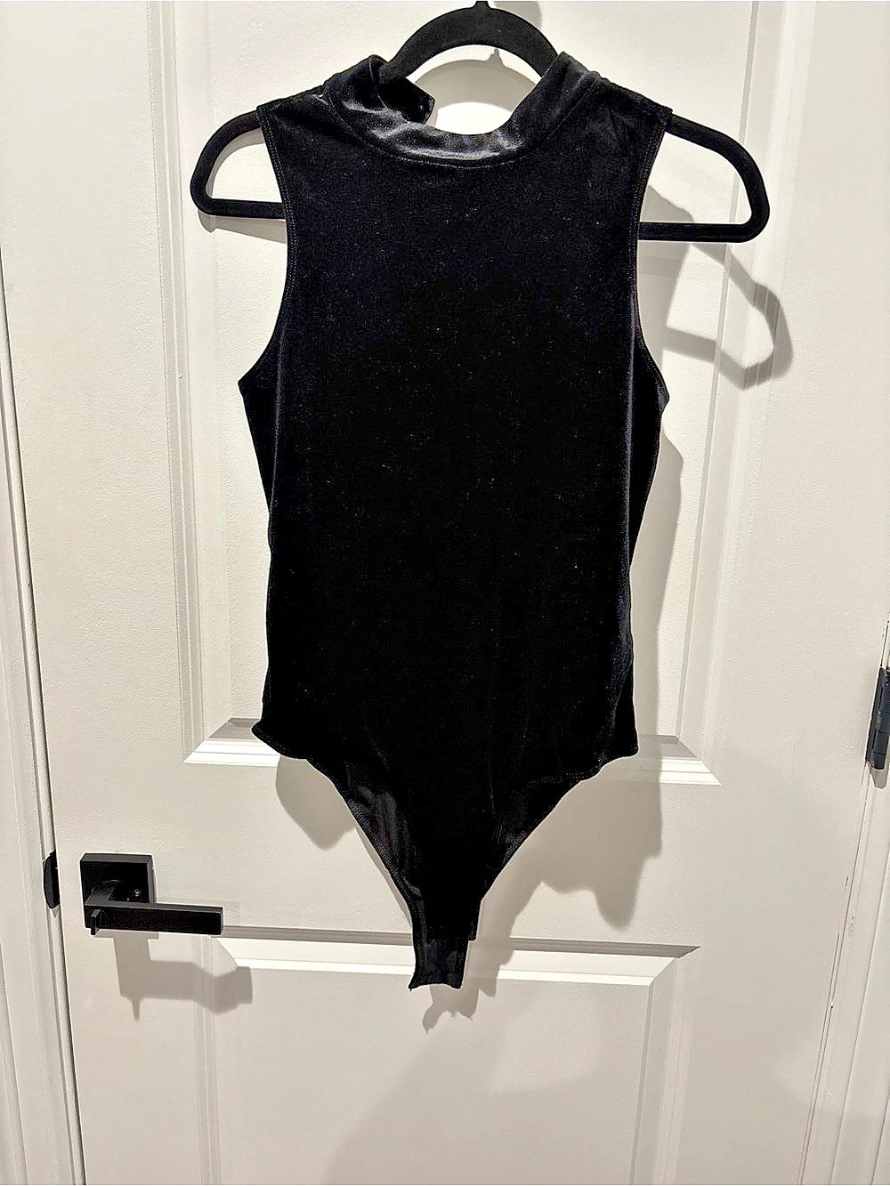 Vylette Black velour Bodysuit